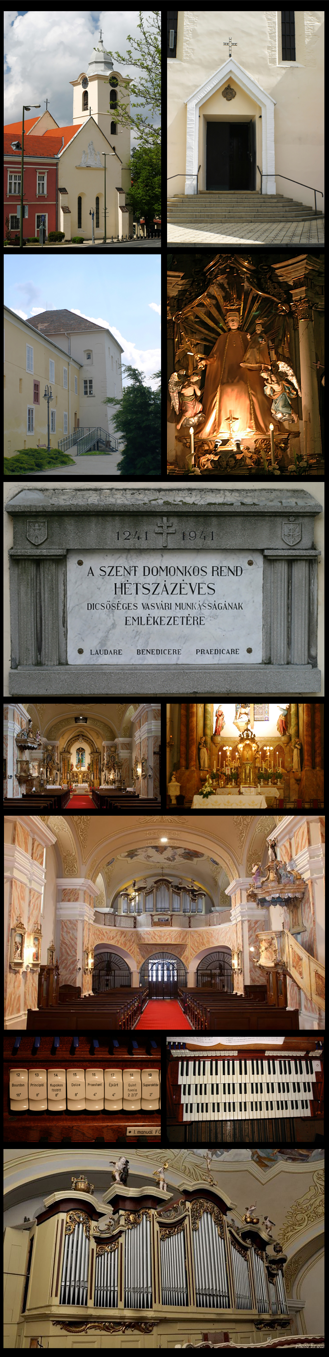 Dominican church from Vasvar and the Church's Organ Dominican church from Vasvar and the Church's Organ